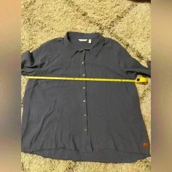 Peace Love World Bonus 100% cotton button up shirt size 2X (S114) - Picture 11 of 13